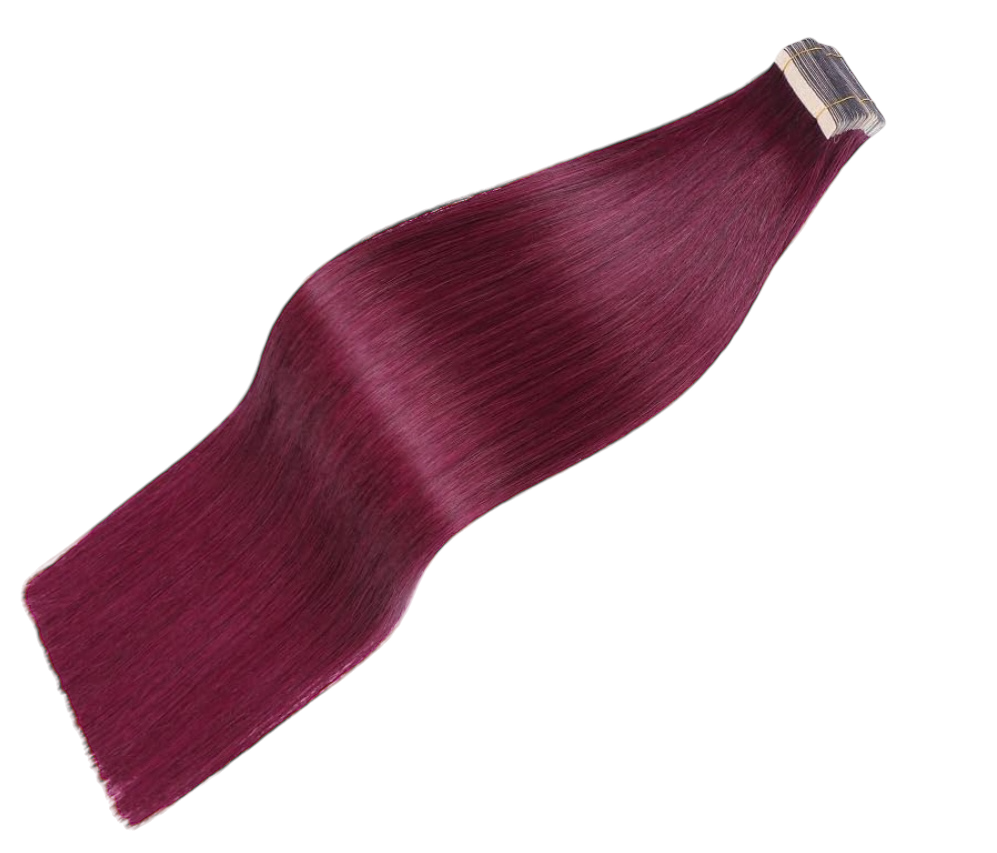 Color BURGUNDY Invisible Tape-In